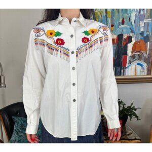 Blue Canyon Western Wear White Button Up Shirt